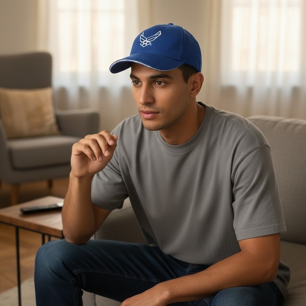 JWM U.S. Air Force Baseball Cap Mens OSFM Blue Military Embroidered‎ Adjustable